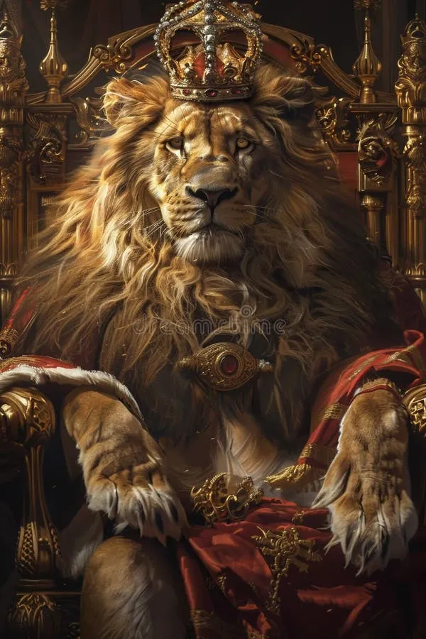 永利娱乐城王者狮王宝座油画